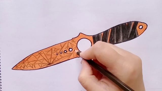 Как нарисовать скелетный нож кровавая паутина из cs:go || how to draw a skeleton knife смотреть онлайн