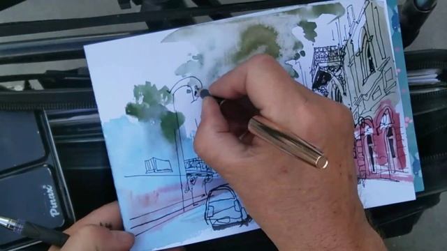 Городская зарисовка Перо Акварель Пленэр UrbanSketch Pen Brushpen Watercolor Plenair 04.08.2022 смотреть онлайн