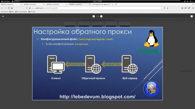 Обратное проксирование NGINX в CentOS 8 смотреть онлайн