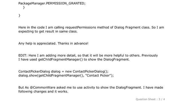 Android : onRequestPermissionsResult not being called in dialog fragment смотреть онлайн