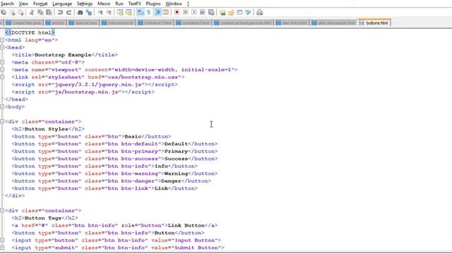 F web designing w3 bootstrap buttons html Notepad++ 5 24 2017 11 53 51 AM смотреть онлайн