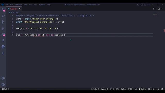 Python program to Replace Different characters in String at Once. #python #coding #newvideo смотреть онлайн