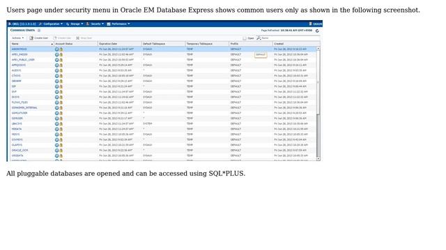 Databases: Oracle Enterprise Manager Database Express shows common users only смотреть онлайн