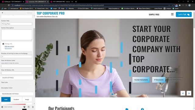 Top Corporate Pro WordPress Theme homepage setup смотреть онлайн