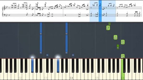 Imperial March Cover on Grand Piano (Star Wars) [Animated Roll and Sheet Music]