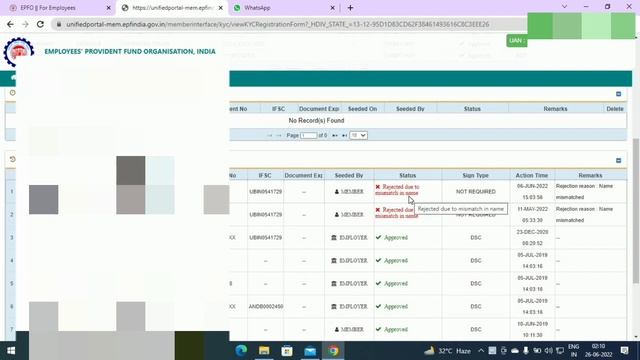 Pf bank kyc rejected. Mismatch in name #epfo смотреть онлайн