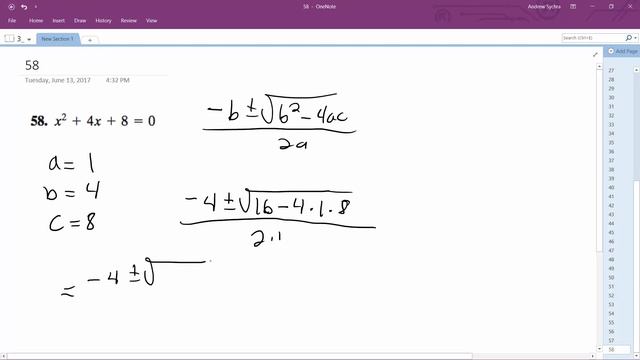 x^2 + 4x + 8 = 0 смотреть онлайн