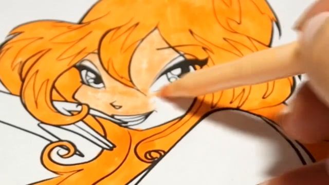 Winx Club - Bloom fairy of the dragon fire coloring Клуб Винкс - Блум фея огня дракона раскраска смотреть онлайн