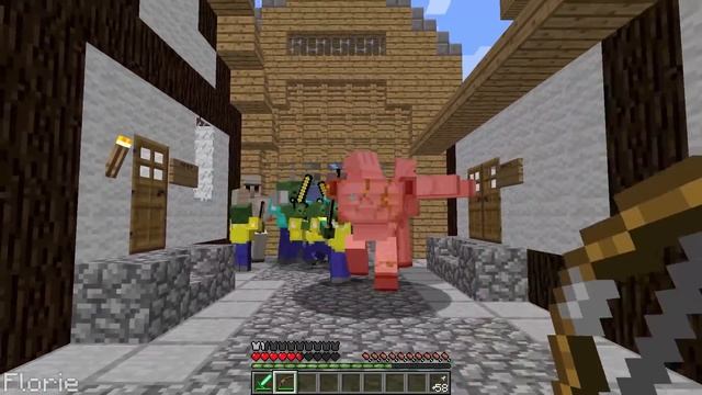 WHO WILL WIN THE BATTLE VILLAGER VS ZOMBIE IN MINECRAFT? смотреть онлайн