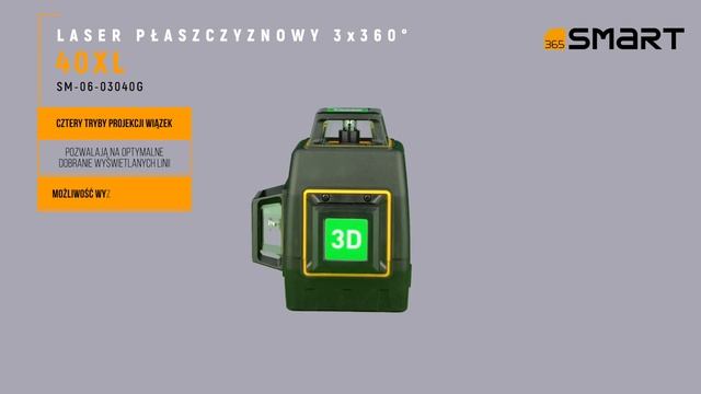 Laser płaszczyznowy 3 x 360° 40XL, SM 06 03040G marki Smart365 смотреть онлайн
