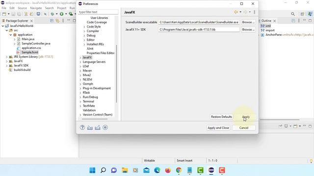 How to Install Eclipse 2021‑09 with JavaFX 17.0.1, JDK 17.0.1, Scene Builder 17.0.0 on Windows 11 смотреть онлайн