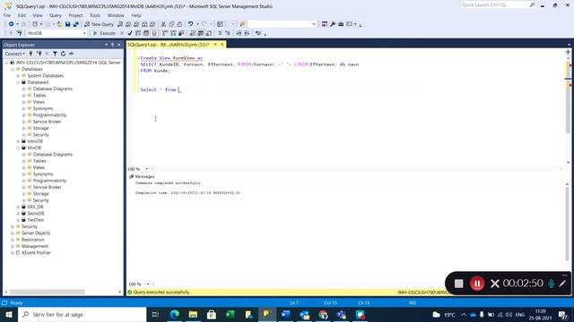 SQL Create View смотреть онлайн