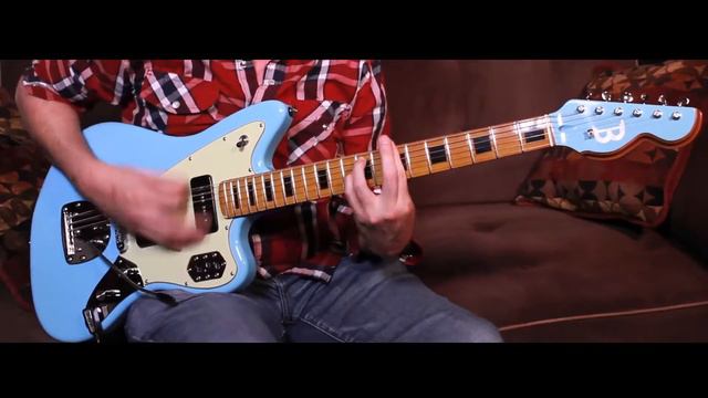 Bloomfield Jagmaster (the "Blastermaster") Daphne Blue with Duncan Stack P90s Guitar Demo смотреть онлайн