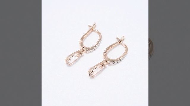727196 - Серьги из золота с топазами Swarovski и фианитами Swarovski смотреть онлайн