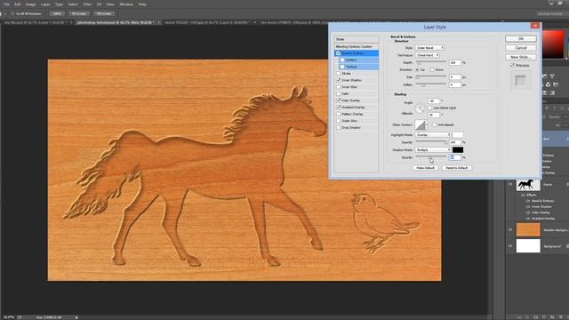 How to Create Stunning Wood Carved Effect in Photoshop Using Layer Styles | Must-Watch Tutorial! смотреть онлайн