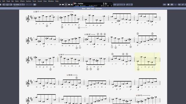 Johann Sebastian Bach - Corrente BWV 1002 - Guitar смотреть онлайн