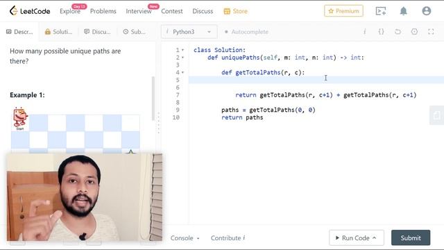 62. Unique Paths | LeetCode Medium | Python Solution | Dynamic Programming, Matrix | Problem Solvin смотреть онлайн