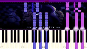 [FNAF SONG] TryHardNinja - Follow Me (Piano Tutorial by Danvol) - Synthesia HD
