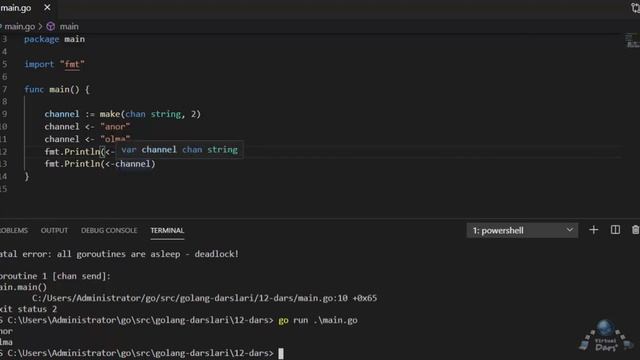 GO dasturlash tili, channel haqida (12-dars) смотреть онлайн