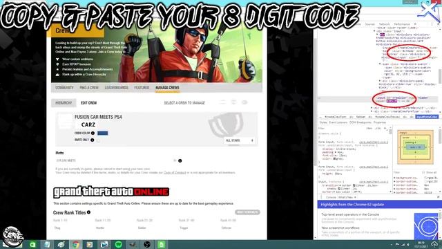 GTA ONLINE - HOW TO ADD MODDED/8 DIGIT COLOR CODES TO YOUR CREW смотреть онлайн