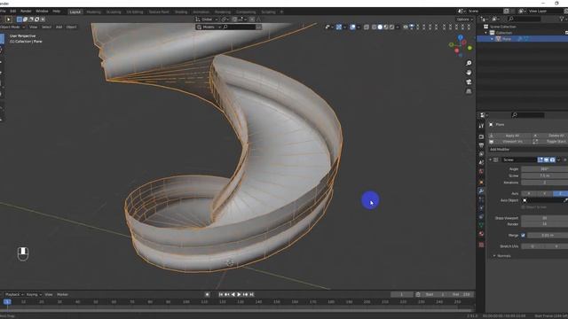Screw, Skin, Subdivision in Blender 2.9 смотреть онлайн