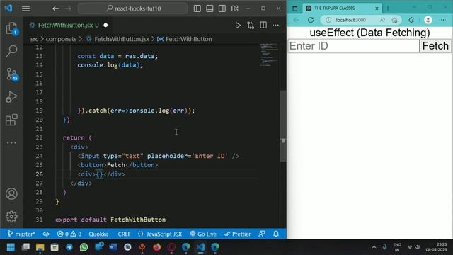 Data Fetching with useEffect Part - 2 | React Hooks Tutorials - 12 | The Tripura Classes смотреть онлайн