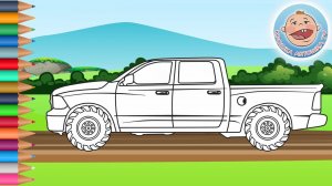 Раскраска для детей - Машинка Пикап - Мультики Крошка Антошка