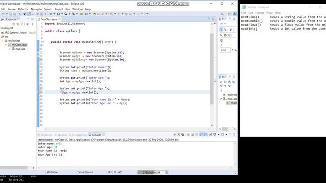 JAVA 101: Accept user inputs in Eclipse смотреть онлайн