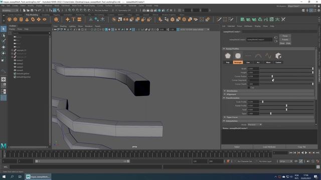Maya 2022's Sweep Mesh Tool смотреть онлайн