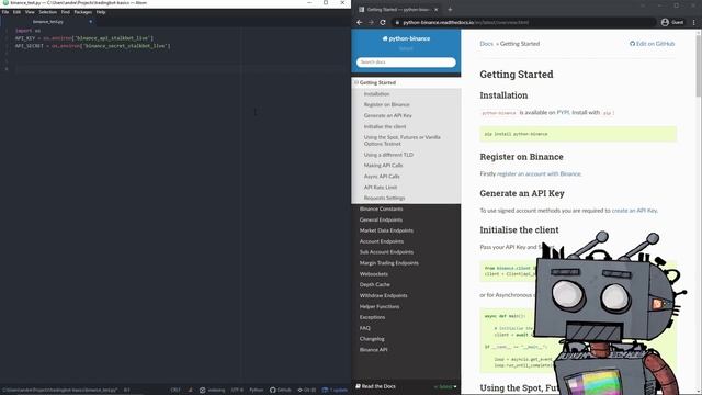 Crypto Trading bot tutorial Part2: create API keys and connect to Binance using Python смотреть онлайн