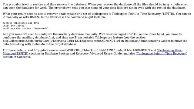 Databases: Restore Oracle tablespace to its state from 2 days ago (2 Solutions!!) смотреть онлайн