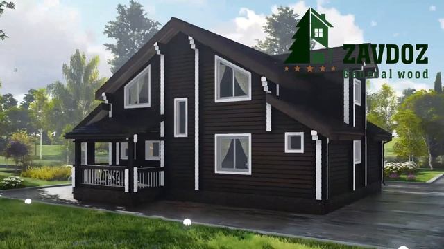 Деревянный дом из клееного бруса. Проект дома 12027. смотреть онлайн