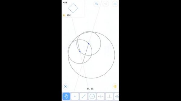 Euclidea - 4. Дельта (Delta) - 4.9 Квадрат по серединам противоположных сторон