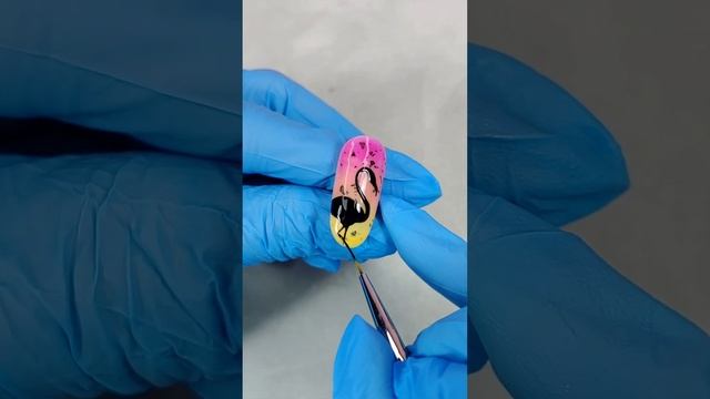 Фламинго на ногтях Flamingo nail art ? Роспись ногтей гель-краской Simple nail art tutorial смотреть онлайн
