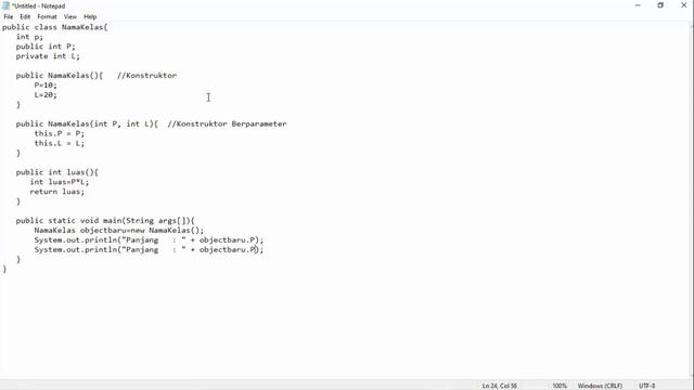 1. Struktur Class pada Java, Deklarasi Class, Variabel, Konstruktor, Method dan main Method смотреть онлайн