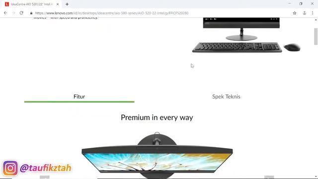 LENOVO All-in-One IdeaCentre AIO520-22IKU (unboxing, Product Show, Spesifikasi)
