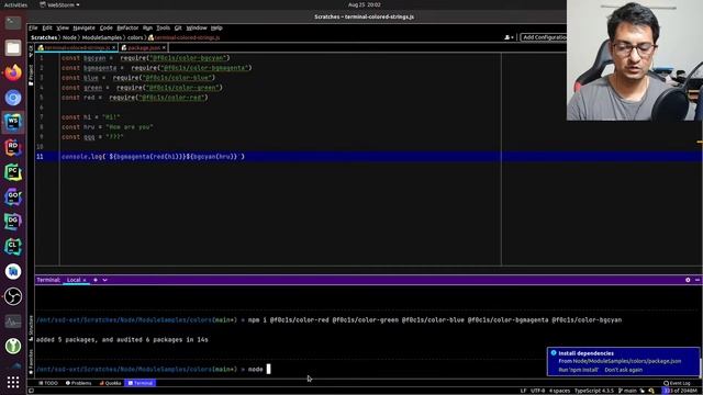 How to use colored strings in terminal in NodeJS? смотреть онлайн