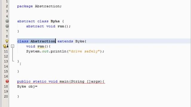 Program of abstraction in which one class extends in java смотреть онлайн