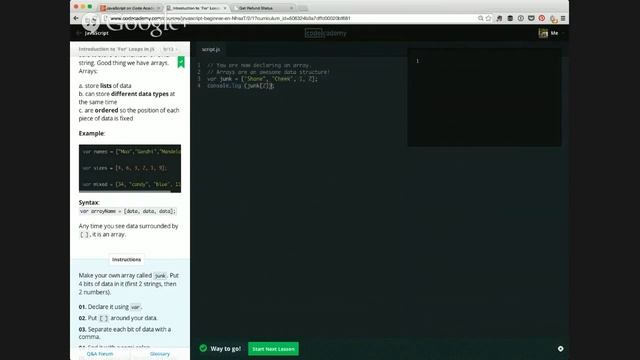 JavaScript on Code Academy Functions and For Loops смотреть онлайн