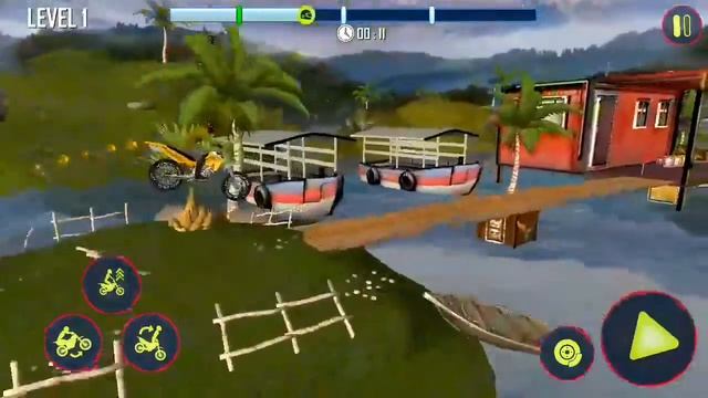 Bike stunts trick game. Challenging bike race stunt level 1. смотреть онлайн