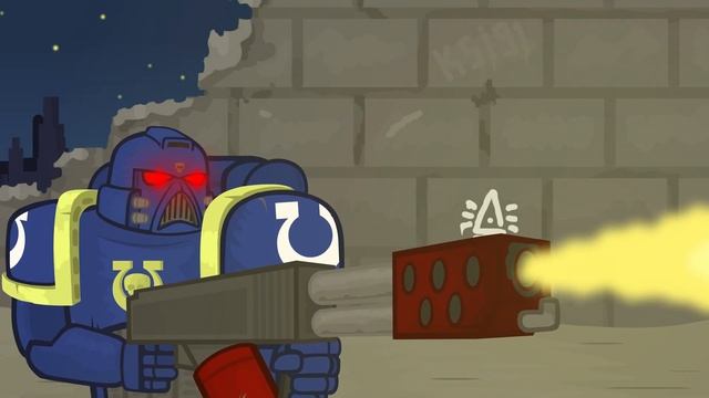 УЛЬТРАМАРИН ЖАРИТ ТЕЛО!!! Warhammer 40000 анимация смотреть онлайн