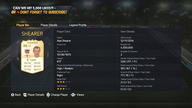 FIFA 15 | LEGEND SHEARER SQUAD BUILDER! смотреть онлайн