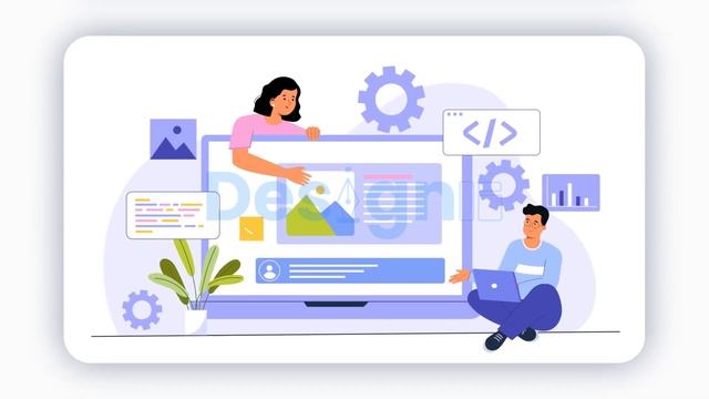 Flat Character Web Development Animation Scene After Effects смотреть онлайн