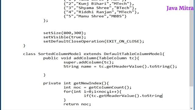 Sorting column order of table in java | JTable #6 @AmitRanjan смотреть онлайн