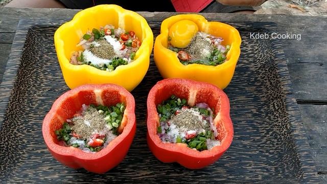 Delicious Cooking Chicken Egg in Bell pepper / Kdeb Cooking смотреть онлайн