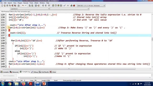 DSA Practical No. 2: Infix to Postfix & Prefix Conversion | Evaluation Using Stack with Linked List смотреть онлайн