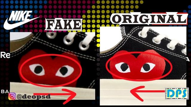 Converse x Comme des Garcons PLAY Chuck 70s Low Original & Fake смотреть онлайн