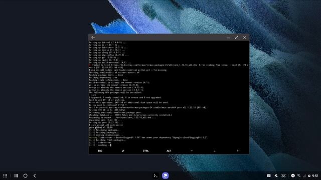 VS Code (code-server) in DeX on a Samsung Galaxy S21 смотреть онлайн