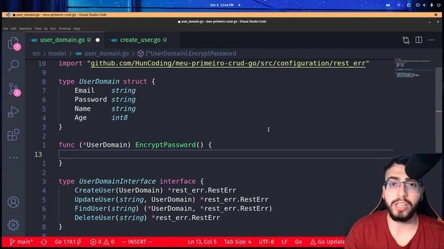 Encriptando senha do usuário - Meu Primeiro CRUD em GoLang | AULA #10 смотреть онлайн