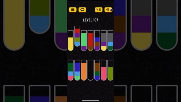 Как пройти Water Sort Puzzle. Уровень 107 (level 107)